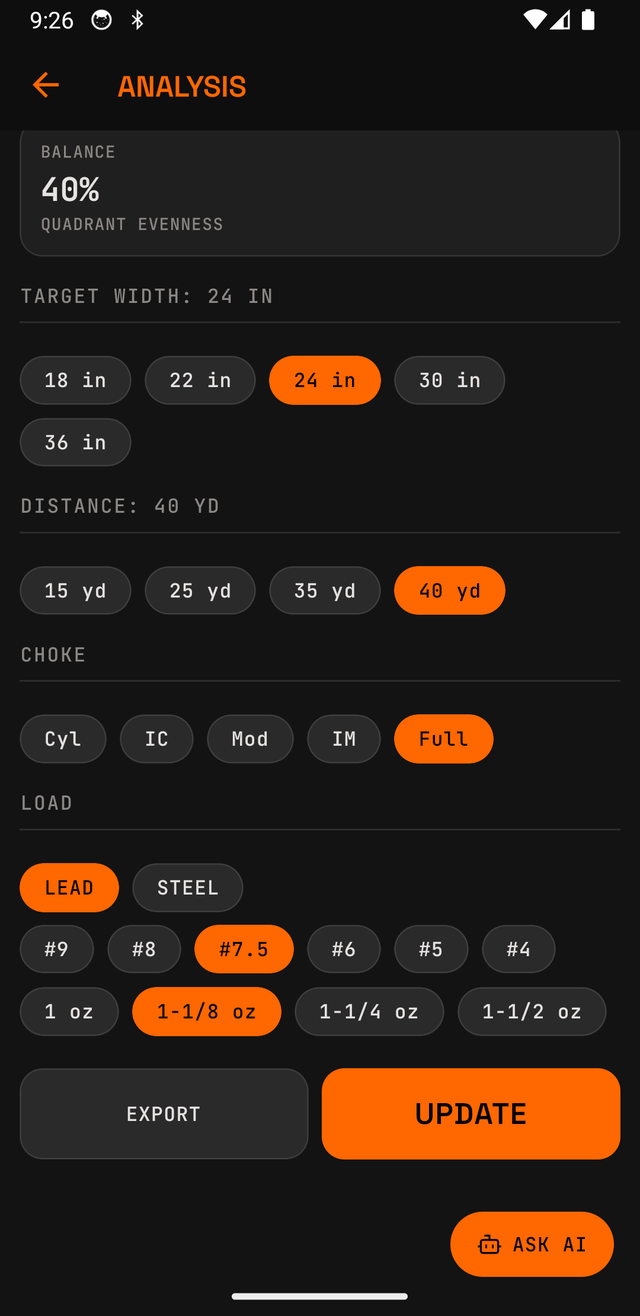 PatternPro — Choke and load